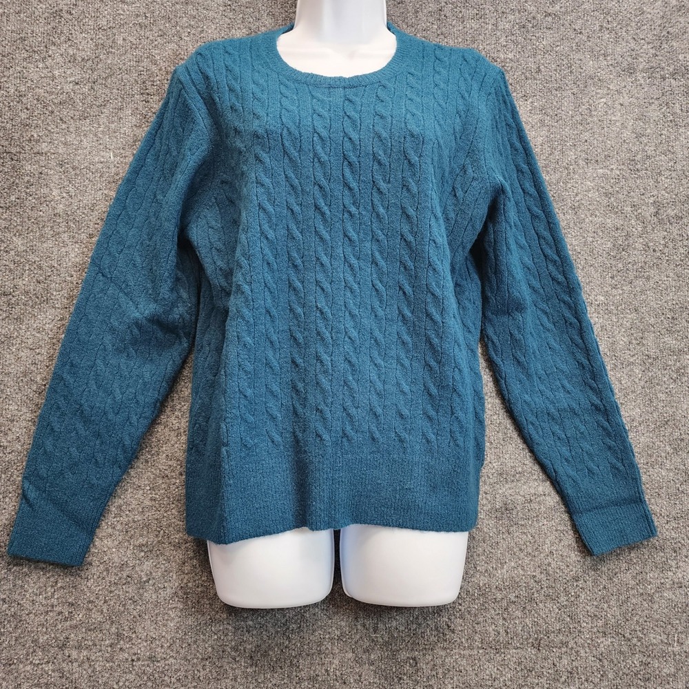 NWT Brooks Brothers Women's Large Cable Knit Crewneck Sweater Preppy Old Money